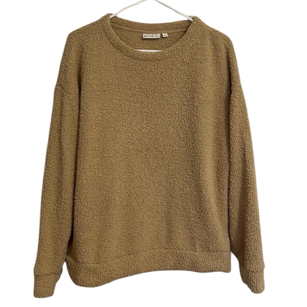 Wonderly Studio Teddy Bear Tan Sweater Size Large